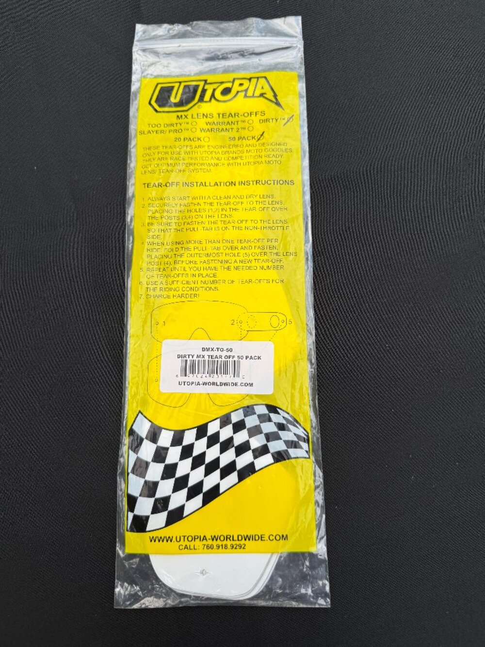 Utopia "Dirty" Goggle Tear-Offs - 50pk